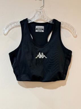 Kappa USA Ski Team Black Sports Bra Tank Women's Size S Crop top